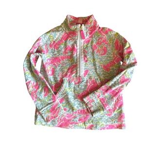 Lilly Pulitzer Pink & Aqua Lobster Half-Zip Pullover